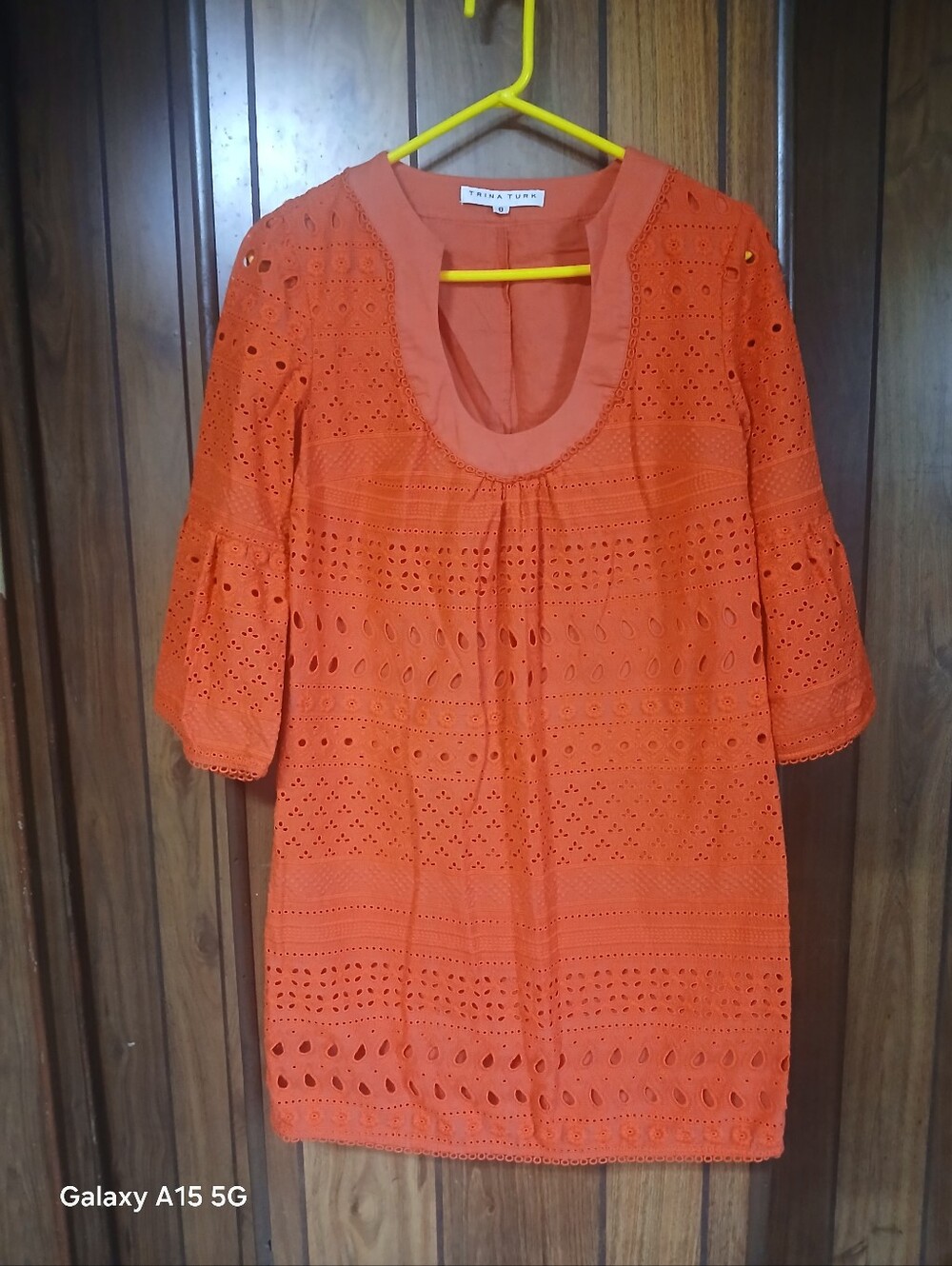 Trina Turk Red Eyelet Tunic Dress